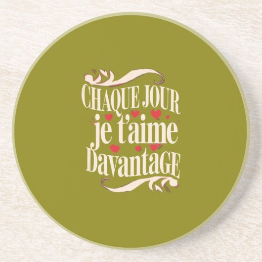 Amour pour Toujours Zandsteen Onderzetter (Voorkant)