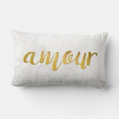 Amour - Print Letter Gold Foil Typography Brush Kussen (Achterkant)
