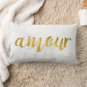 Amour - Print Letter Gold Foil Typography Brush Kussen (Deken)