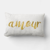 Amour - Print Letter Gold Foil Typography Brush Kussen (Voorkant)
