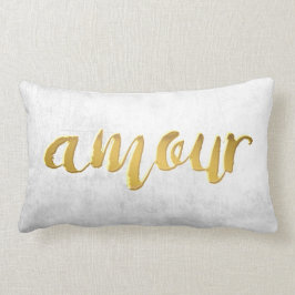 Amour - Print Letter Gold Foil Typography Brush Kussen