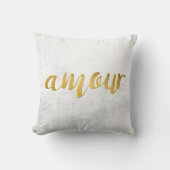 Amour - Print Letter Gold Foil Typography Brush Kussen (Voorkant)