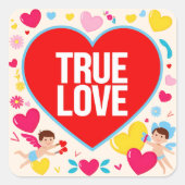 Amour Véritable - Saint Valentin Vierkante Sticker (Voorkant)
