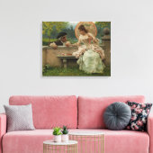 Amoureus gesprek in het park (door Andreotti) Canvas Afdruk (Insitu (Woonkamer))