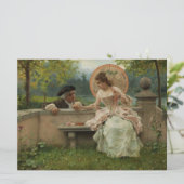 Amoureus gesprek in het park kaart (Staand voorkant)