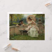 Amoureus gesprek in het park kaart (Voorkant / Achterkant in situ)