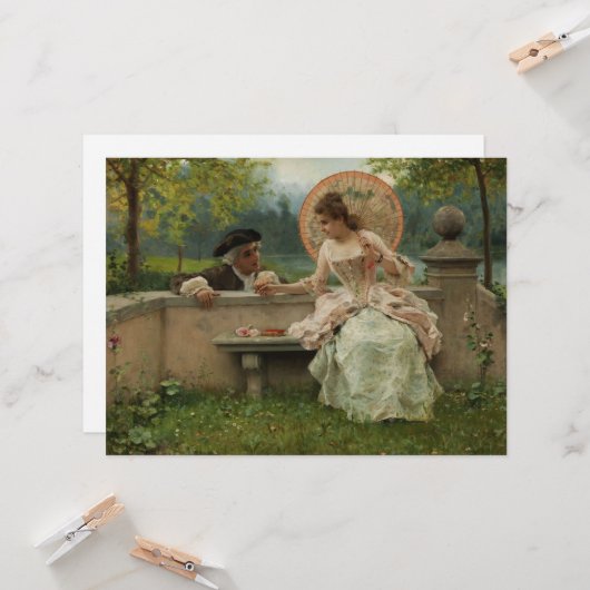 Amoureus gesprek in het park kaart (Voorkant / Achterkant in situ)