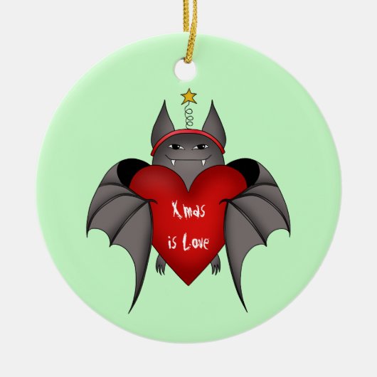 Amoureuze grappige Gotische Kerstknuppel Keramisch Ornament (Voorkant)