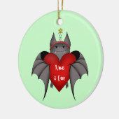 Amoureuze grappige Gotische Kerstknuppel Keramisch Ornament (Links)