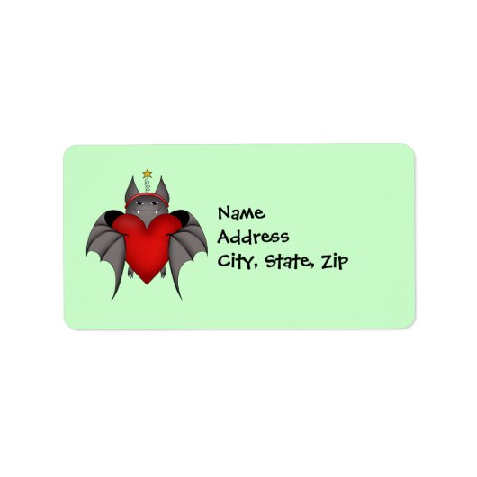 Amoureuze grappige Gotische Kerstvleermuis met roo Etiket (Voorkant)