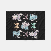 & Angel Coquette Style Bows Valentine's Day Fleece Deken (Voorkant (Horizontaal))