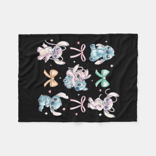 &amp; Angel Coquette Style Bows Valentine's Day  Fleece Deken (Voorkant (Horizontaal))