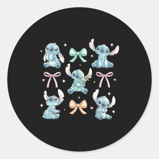 &amp; Scrump Coquette Style Bows Valentine's Day  Ronde Sticker (Voorkant)
