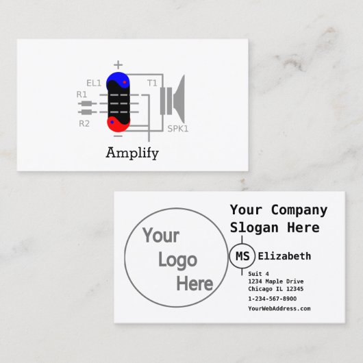 Amp Tube Visitekaartje (Voorkant / Achterkant)