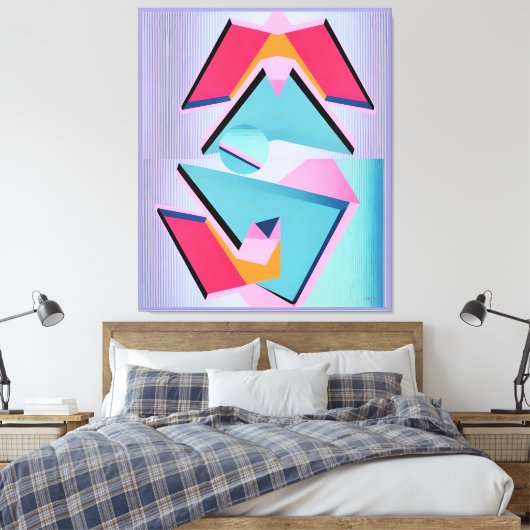 Ampamstract canvas afdruk (Insitu (Slaapkamer))