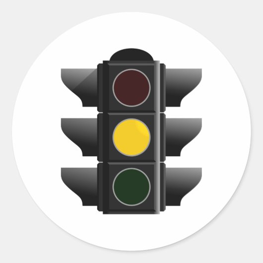 Ampel traffic light gelb yellow ronde sticker (Voorkant)