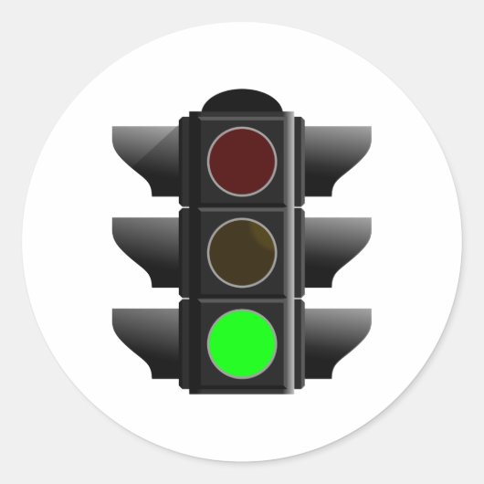 Ampel traffic light grün green ronde sticker (Voorkant)
