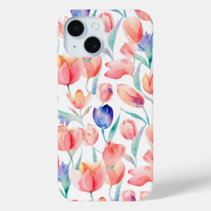 Amper daar Waterverf Tulpen iPhone 15 Hoesje