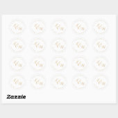 Ampersand A-Z Monogram Calligrafie Nepgoud Ronde Sticker (Vel)