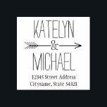 Ampersand Arrow Wedding Monogram Retouradres Rubberstempel<br><div class="desc">Stijlvol ampersand pijlontwerp voor een paar met de tekst van het het adresadres van de douanerugkeer.</div>