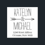Ampersand Arrow Wedding Monogram Retouradres Rubberstempel<br><div class="desc">Stijlvol ampersand pijlontwerp voor een paar met de tekst van het het adresadres van de douanerugkeer.</div>