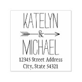 Ampersand Arrow Wedding Monogram Retouradres Zelfinktende Stempel (Design)