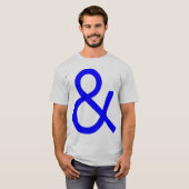 Ampersand - Blauw op licht T-shirt (Voorkant volledig)