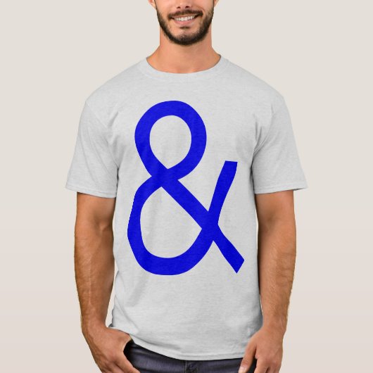 Ampersand - Blauw op licht T-shirt (Voorkant)
