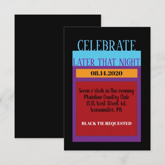 AMPERSAND BNAI MITZVAH Bar Bat Mitzvah Party Kaart (Voorkant / Achterkant)