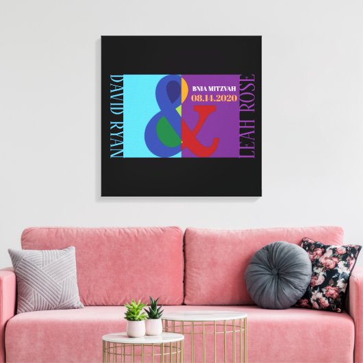 AMPERSAND B'NAI MITZVAH Sign-In Memory Board Canvas Afdruk (Insitu (Woonkamer))