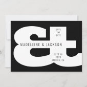 Ampersand Bold Typography Zwart Save the Date Kaart (Voorkant)