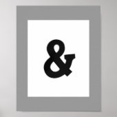ampersand bold wall art poster zwart - wit (Voorkant)