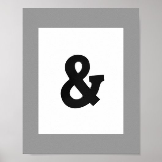 ampersand bold wall art poster zwart - wit (Voorkant)