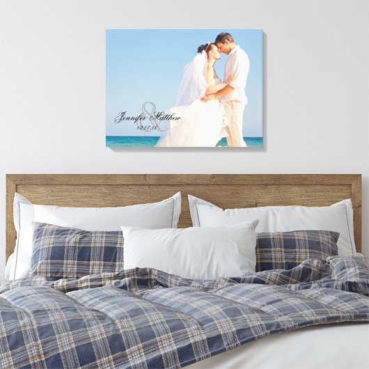 Ampersand Bruiloft Foto Keepsake Canvas (Insitu (Slaapkamer))