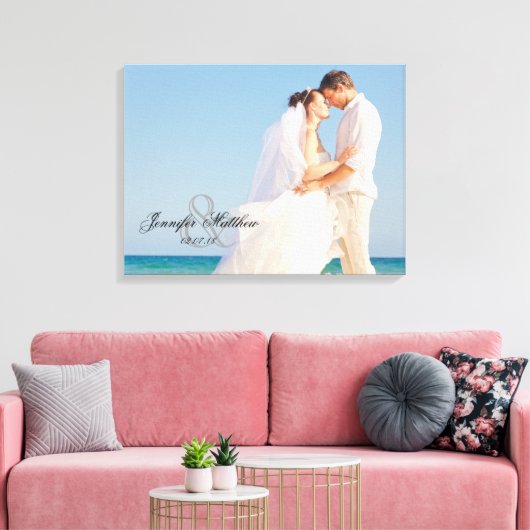 Ampersand Bruiloft Foto Keepsake Canvas (Insitu (Woonkamer))