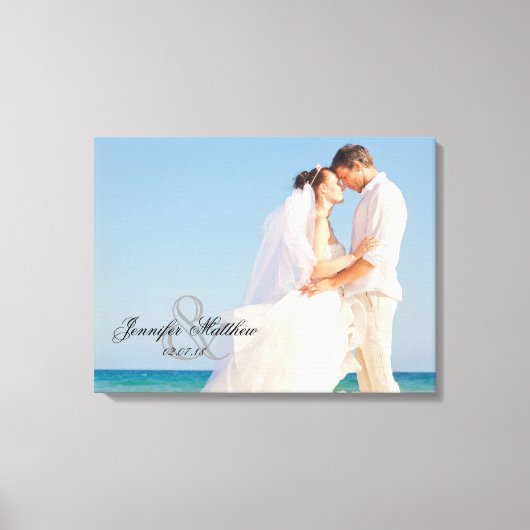 Ampersand Bruiloft Foto Keepsake Canvas Afdruk (Voorkant)
