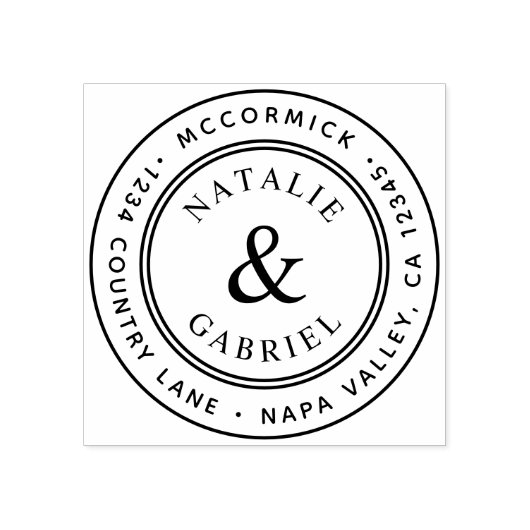 Ampersand Bruiloft Retouradres Rubberstempel (Afrduk)