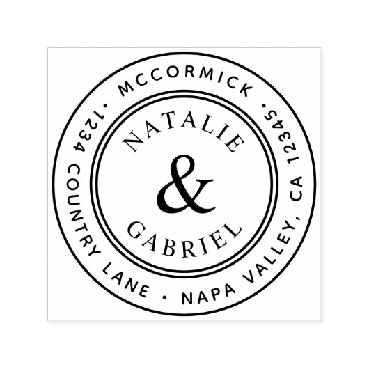 Ampersand Bruiloft Retouradres Zelfinktende Stempel (Design)