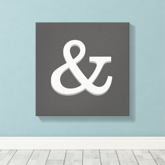 ampersand canvas wand grijs en wit (Insitu (Houten vloer))