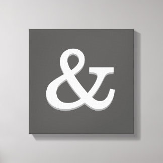 ampersand canvas wand grijs en wit afdruk