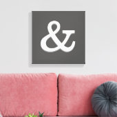 ampersand canvas wand grijs en wit afdruk (Insitu (Woonkamer))