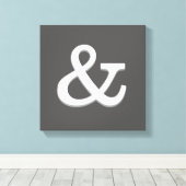 ampersand canvas wand grijs en wit afdruk (Insitu (Houten vloer))
