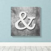 ampersand canvas wand shabby chic grijs afdruk (Insitu (Houten vloer))