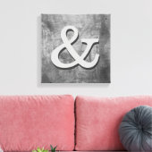 ampersand canvas wand shabby chic grijs afdruk (Insitu (Woonkamer))