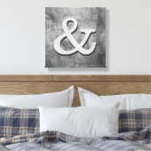 ampersand canvas wand shabby chic grijs afdruk (Insitu (Slaapkamer))