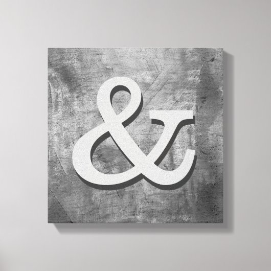 ampersand canvas wand shabby chic grijs afdruk (Voorkant)