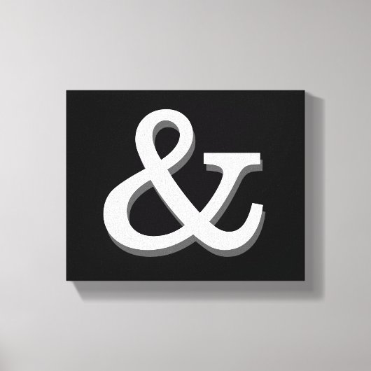 ampersand canvas wand zwart - wit (Voorkant)