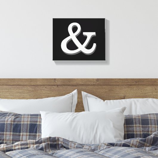 ampersand canvas wand zwart - wit (Insitu (Slaapkamer))