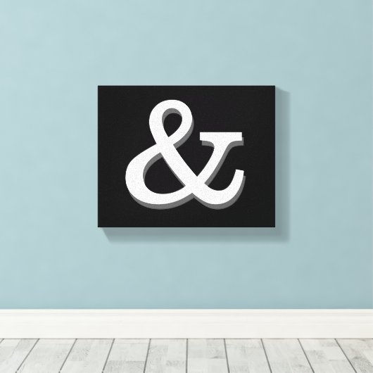 ampersand canvas wand zwart - wit (Insitu (Houten vloer))