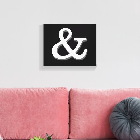 ampersand canvas wand zwart - wit (Insitu (Woonkamer))